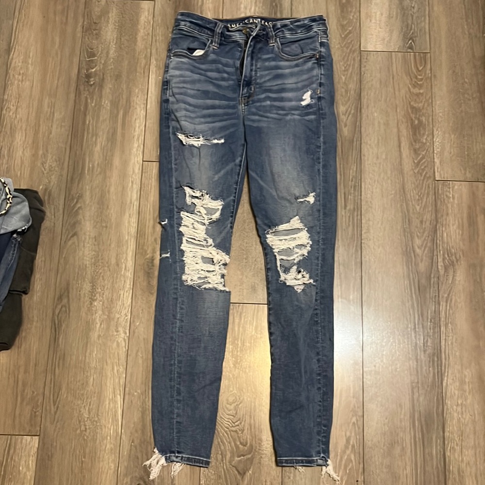 Denim ripped skinny jeans